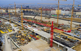 Der neue Wiener Hauptbahnhof stellt enorme Anforderungen an die Baufirmen. 